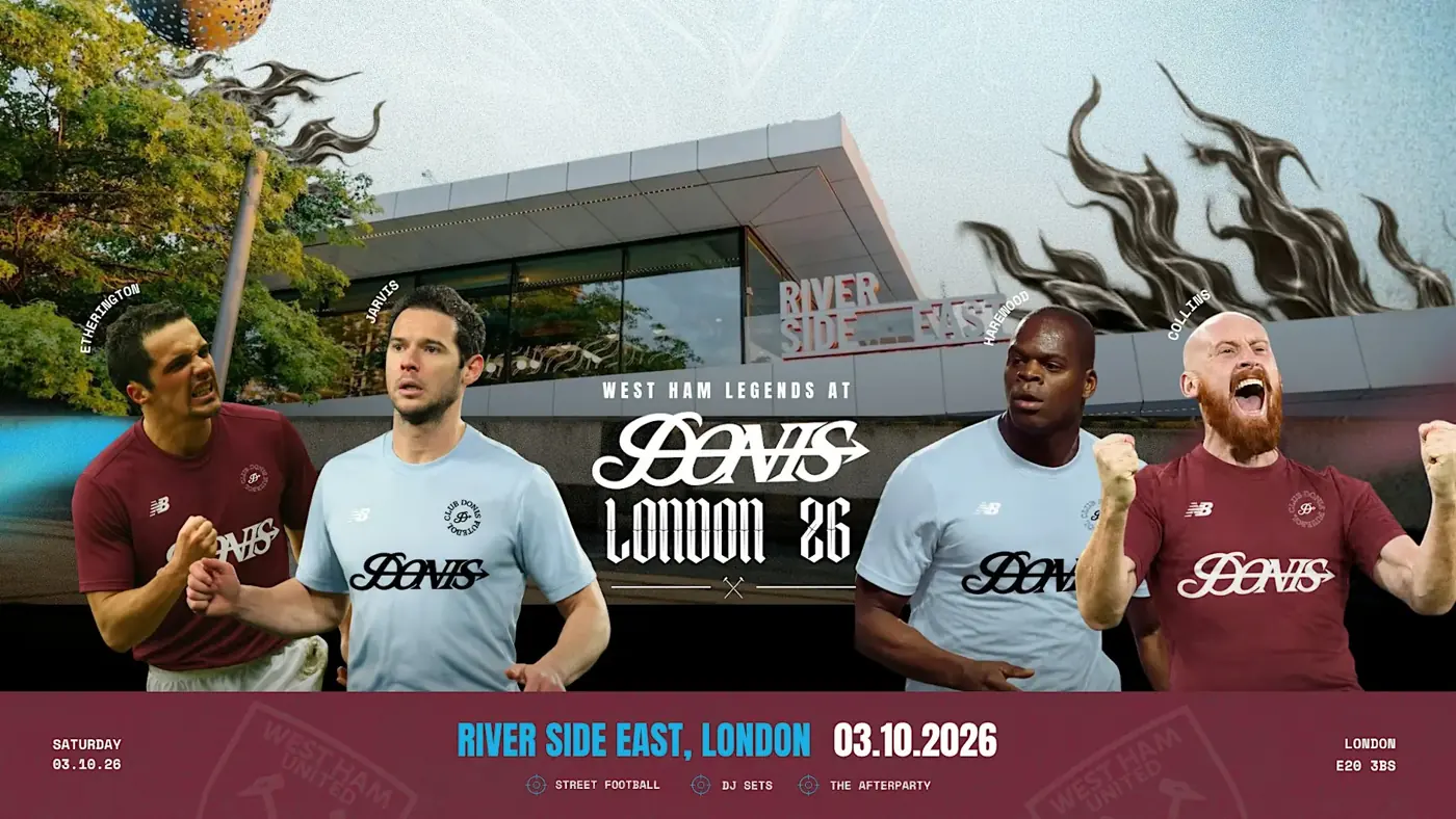 West Ham legends at Donis London 26 poster